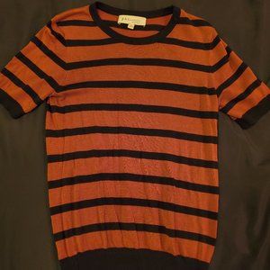 Philosophy Black and Orange Striped Top